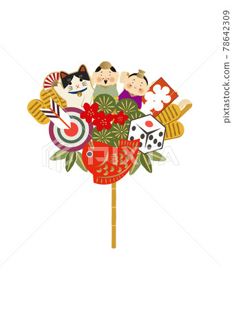 新年的材料-耙子的插圖。幸運符的插圖。 78642309