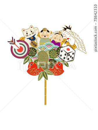 新年的材料-耙子的插圖。幸運符的插圖。 78642310