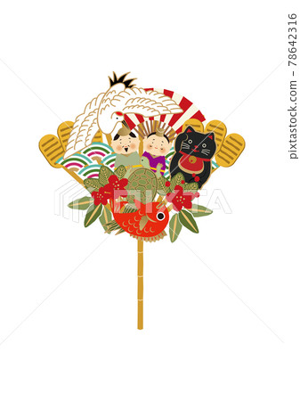 新年的材料-耙子的插圖。幸運符的插圖。 78642316