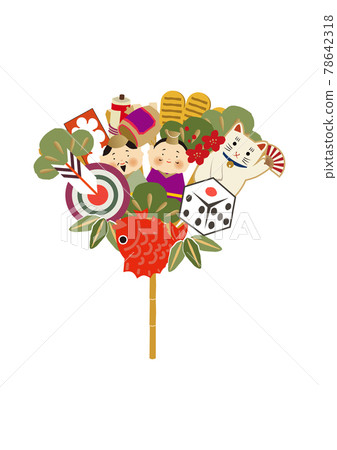 新年的材料-耙子的插圖。幸運符的插圖。 78642318