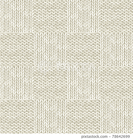 Natural white patchwork checkered realistic knitted seamless pattern 78642699