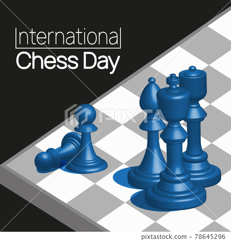 International Chess Day banner. Chess Pieces on the board vector illustration. 78645296