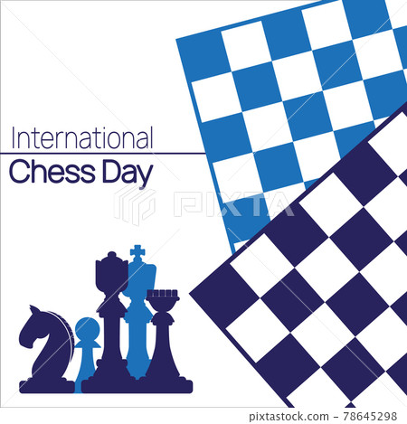 International Chess Day banner. Vector illustration of Chess Pieces King, Queen and Bishop near Chess board. International Chess Day banner. Vector illustration of Chess Pieces King, Queen and Bishop near Chess board. 78645298