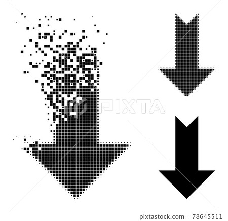 Burst and Halftone Pixel Arrow Down Icon Burst and Halftone Pixel Arrow Down Icon 78645511