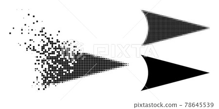 Decomposed and Halftone Pixel Arrowhead Right Glyph Decomposed and Halftone Pixel Arrowhead Right Glyph 78645539