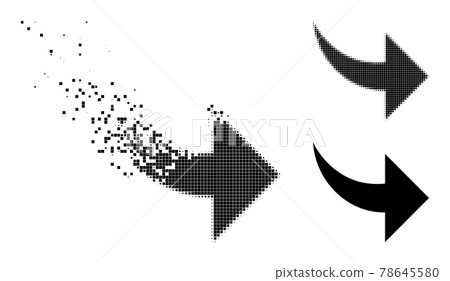 Dissipated and Halftone Pixel Redo Icon 78645580