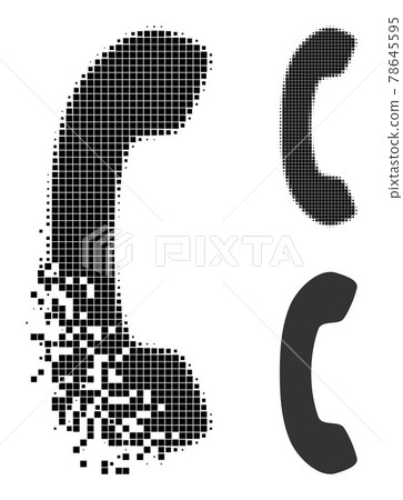 Dissipated and Halftone Dotted Phone Receiver Icon Dissipated and Halftone Dotted Phone Receiver Icon 78645595