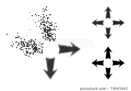Shredded and Halftone Dot Expand Arrows Icon Shredded and Halftone Dot Expand Arrows Icon 78645642