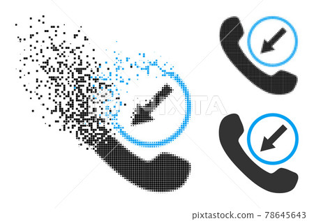Destructed and Halftone Pixelated Incoming Call Glyph 78645643