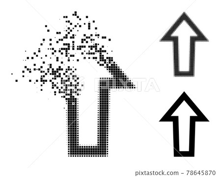 Fragmented and Halftone Dotted Arrow Up Icon Fragmented and Halftone Dotted Arrow Up Icon 78645870