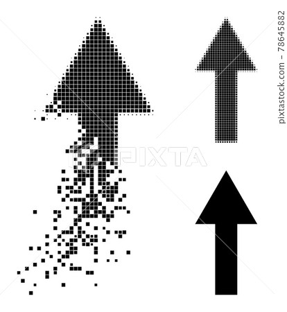 Dust and Halftone Pixelated Arrow Up Glyph Dust and Halftone Pixelated Arrow Up Glyph 78645882