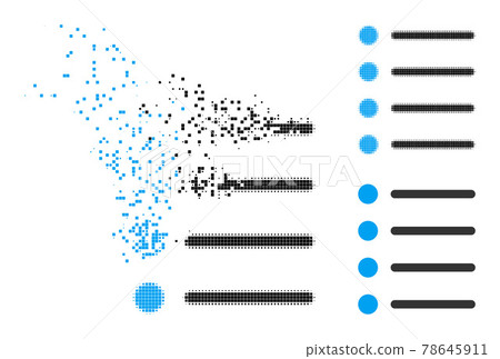 Dispersed and Halftone Pixelated Items Glyph 78645911