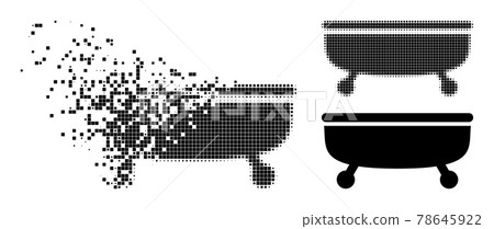 Disintegrating and Halftone Dot Bathtub Glyph Disintegrating and Halftone Dot Bathtub Glyph 78645922