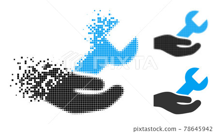 Burst and Halftone Dotted Repair Service Glyph 78645942