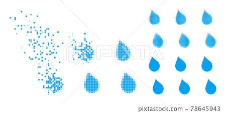 Dissipated and Halftone Dot Drops Glyph 78645943