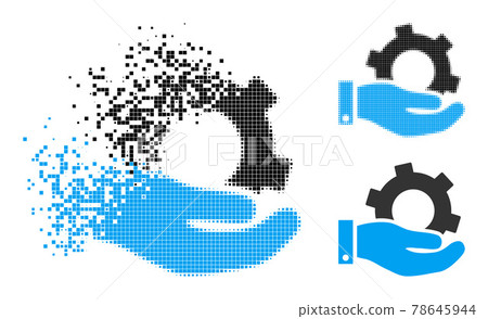 Disappearing and Halftone Pixelated Service Icon Disappearing and Halftone Pixelated Service Icon 78645944