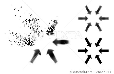 Burst and Halftone Pixel Compact Arrows Glyph 78645945