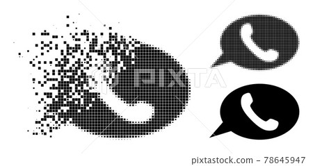Dissolved and Halftone Dotted Phone Message Icon Dissolved and Halftone Dotted Phone Message Icon 78645947