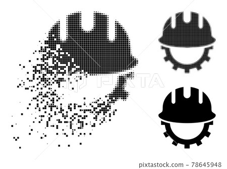 Moving and Halftone Pixel Development Hardhat Icon 78645948
