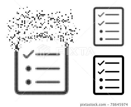 Dissolving and Halftone Pixelated Checklist Page Icon Dissolving and Halftone Pixelated Checklist Page Icon 78645974