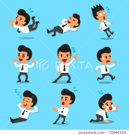 Cartoon businessman character poses - Stock Illustration [78646508] - PIXTA