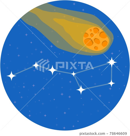 Ursa constellation and falling meteorite vector on white 78646609