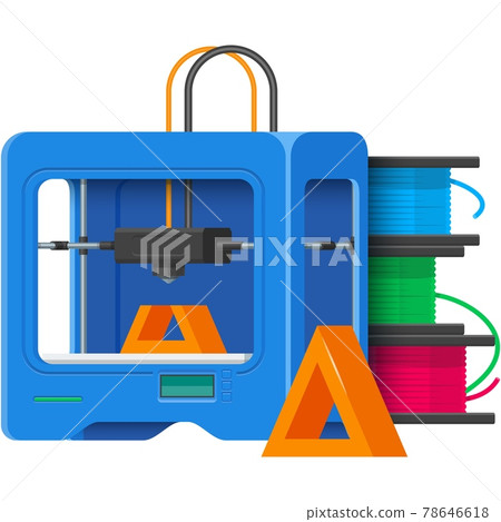 3d printer vector prototype printing machine illustration 3d printer vector prototype printing machine illustration 78646618