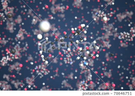 Molecule of Doxorubicin. Molecular model, conceptual 3d rendering Molecule of Doxorubicin. Molecular model, conceptual 3d rendering 78646751