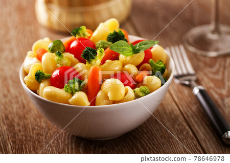 Fresh Pasta Salad with fresh vegetables. High quality photo Fresh Pasta Salad with fresh vegetables. High quality photo 78646978