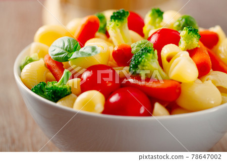 Fresh Pasta Salad with fresh vegetables. High quality photo Fresh Pasta Salad with fresh vegetables. High quality photo 78647002