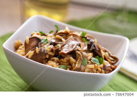 Wild Mushroom Risotto with Parmesan and Parsley Wild Mushroom Risotto with Parmesan and Parsley 78647004