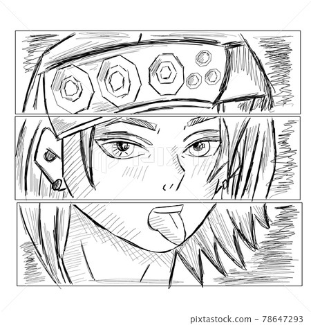 Manga girl face 78647293