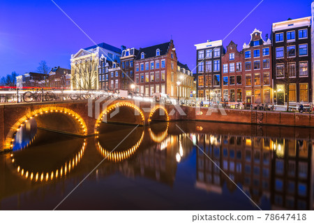 Amsterdam, Netherlands Bridges and Canals 78647418