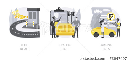 Driving rules violation abstract concept vector illustrations. Driving rules violation abstract concept vector illustrations. 78647497