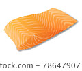Salmon fish fillet realistic vector illustration isolated on white background 78647907