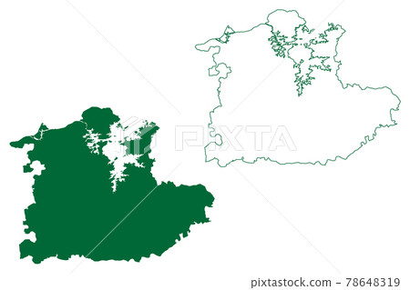 Khandwa district (Madhya Pradesh State, Indore division, Republic of India) map vector illustration, scribble sketch East Nimar map 78648319