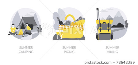 Summer adventure abstract concept vector illustrations. 78648389