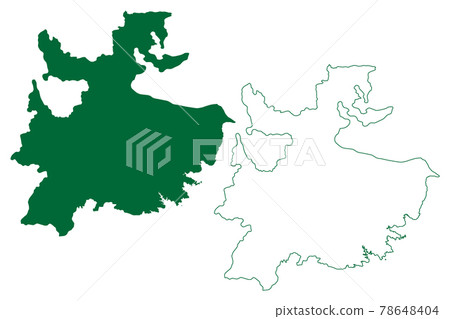 Neemuch district (Madhya Pradesh State, Ujjain division, Republic of India) map vector illustration, scribble sketch Neemuch map 78648404
