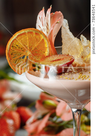 Delicious fresh strawberry smoothie. Summer fresh dessert 78648541