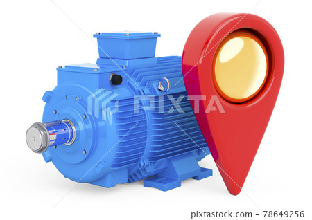 Map pointer with electric motor, 3D rendering 78649256