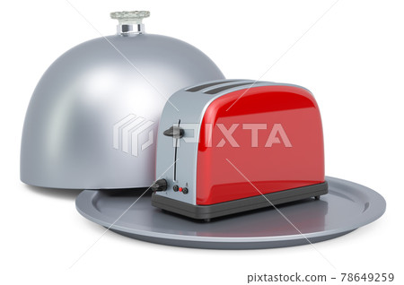 Restaurant cloche with toaster, 3D rendering 78649259