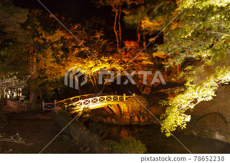 日本夜景中的秋葉，函館三晴公園的一座橋 78652238