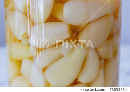 Pickled scallions in sweet and sour sauce Pickled scallions in sweet and sour sauce 78653384