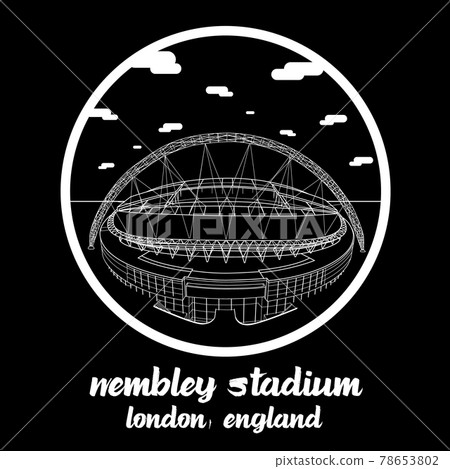 Circle icon Landmark Wembley Stadium in london - Stock Illustration [78653802] - PIXTA