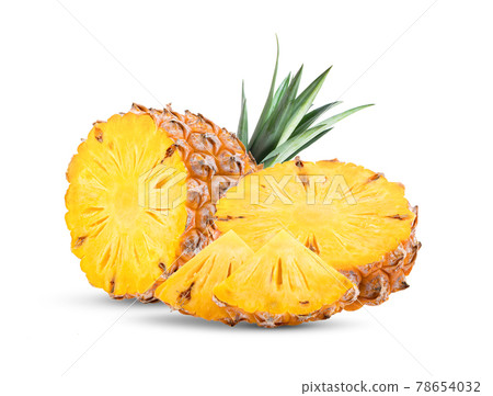 pineapple slices isolated on the white 78654032