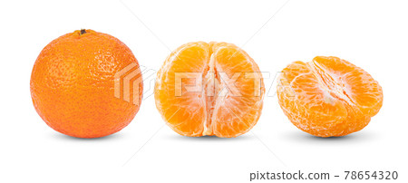 Orange mandarin or tangerine fruit isolated on white \ 78654320