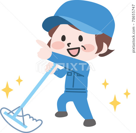 做決定性的姿勢的資深女性清潔工 做決定性的姿勢的資深女性清潔工 78655747