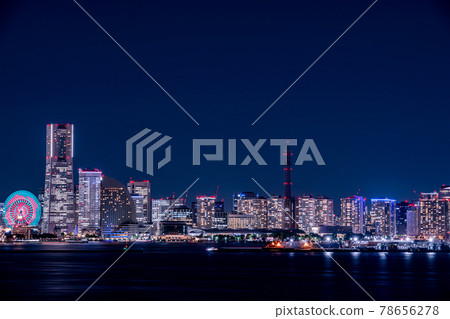 神奈川縣橫濱市港未來的壯麗夜景 神奈川縣橫濱市港未來的壯麗夜景 78656278