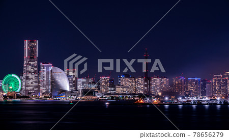 神奈川縣橫濱市港未來的壯麗夜景 神奈川縣橫濱市港未來的壯麗夜景 78656279