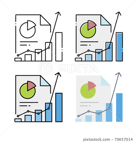 Analysis report illustration Hand-painted and basic line and flat fill set 78657014
